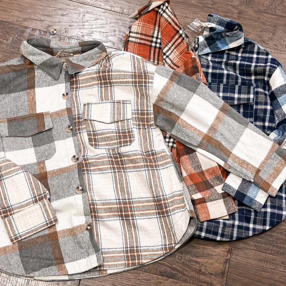 Boutique Rust Flannel shacket